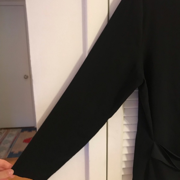 MM Lafleur Mathilde Drape-Front Long-Sleeve Blouse in Black, Size L - Picture 5 of 9